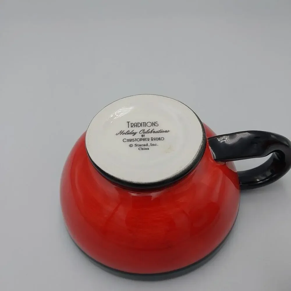 Traditions Holiday Celebration Santa Claus Tea‎ Pot Cup Combo Vtg Christmas
